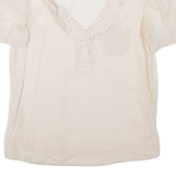 ZARA Womens Top Beige V-Neck S