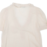 ZARA Womens Top Beige V-Neck S