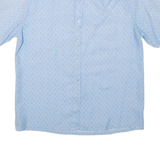 Womens Printed Shirt Blue Collared Floral M