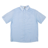 Womens Printed Shirt Blue Collared Floral M