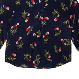 JOIE Womens Printed Blouse Blue Long Sleeve Silk Floral XXS