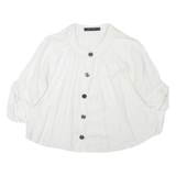 ZARA Womens Blouse White 3/4 Sleeve S