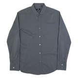HUGO BOSS Extra Slim Mens Plain Shirt Grey Long Sleeve L