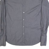 TED BAKER Mens Shirt Grey Houndstooth Long Sleeve L