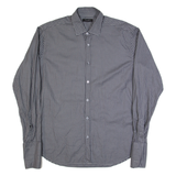 TED BAKER Mens Shirt Grey Houndstooth Long Sleeve L