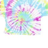REWORK Womens Tie Dye T-Shirt Blue Crew Neck L