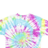 REWORK Womens Tie Dye T-Shirt Blue Crew Neck L