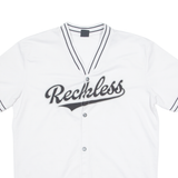 FSBN Reckless Baseball Mens Jersey White USA Button Neck XS