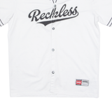 FSBN Reckless Baseball Mens Jersey White USA Button Neck XS
