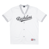 FSBN Reckless Baseball Mens Jersey White USA Button Neck XS