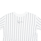 KARL KANI Cropped Striped Womens T-Shirt White Crew Neck S