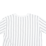 KARL KANI Cropped Striped Womens T-Shirt White Crew Neck S