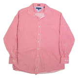 TOMMY HILFIGER Mens Shirt Red Striped Long Sleeve XL