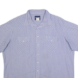 WRANGLER Mens Shirt Blue Striped 2XL