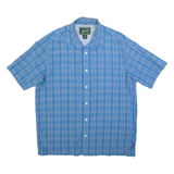 WOOLRICH Mens Shirt Blue Check Long Sleeve L