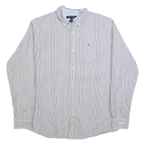 TOMMY HILFIGER Mens Shirt White Striped Long Sleeve XL