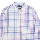 NAUTICA Mens Shirt White Check Long Sleeve XL