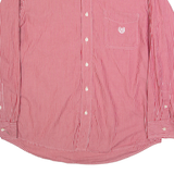 CHAPS Mens Shirt Red Striped Long Sleeve L
