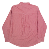 CHAPS Mens Shirt Red Striped Long Sleeve L