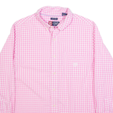 CHAPS Womens Shirt Pink Gingham Long Sleeve M