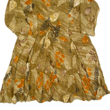 HOT DATE Womens Day Dress Brown 90s Crazy Pattern Knee Length M
