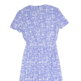 LESLIE FAY Womens Fit & Flare Dress Blue 90s Crazy Pattern Midi M