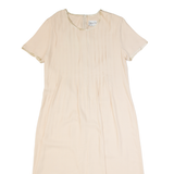 JEFFREY & DARA Womens Day Dress Cream 90s Short Sleeve Long L