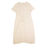 JEFFREY & DARA Womens Day Dress Cream 90s Short Sleeve Long L