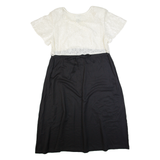 FASHION BUG Womens A-Line Dress Black 90s Short Sleeve Long XL