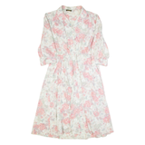 AS ELLIOT Womens A-Line Dress Cream 90s Floral Long M