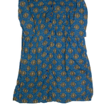 KARIN STEVENS Womens Tea Dress Blue 90s Crazy Pattern Long Sleeve Long M