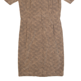 LIZ CLAIRBORNE Womens Pencil Dress Brown 90s Crazy Pattern Midi M