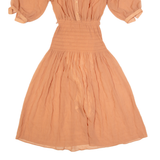 MING YING Womens A-Line Dress Orange Short Sleeve Midi XS