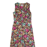 ROBBIE BEE Womens Tea Dress Blue 90s Floral Sleeveless Long S