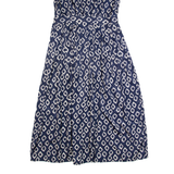 MAGGIE BOUTIQUE Womens A-Line Dress Blue Spotted Short Sleeve Long M