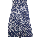 MAGGIE BOUTIQUE Womens A-Line Dress Blue Spotted Short Sleeve Long M