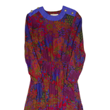 CHEL'SEA LTD Womens A-Line Dress Red 90s Crazy Pattern Long S