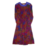 CHEL'SEA LTD Womens A-Line Dress Red 90s Crazy Pattern Long S