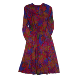 CHEL'SEA LTD Womens A-Line Dress Red 90s Crazy Pattern Long S