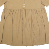 ZARA Womens Day Dress Beige Short Sleeve Knee Length S