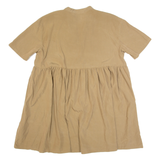 ZARA Womens Day Dress Beige Short Sleeve Knee Length S