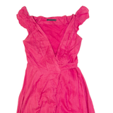 ZARA WOMAN Womens Wrap Dress Pink Sleeveless Knee Length S