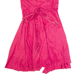 ZARA WOMAN Womens Wrap Dress Pink Sleeveless Knee Length S