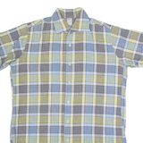 TOUCH AG Womens Shirt Dress Blue Check Short Sleeve Knee Length S
