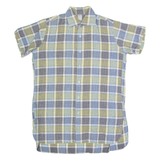 TOUCH AG Womens Shirt Dress Blue Check Short Sleeve Knee Length S