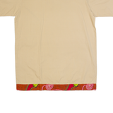 Womens Shirt Dress Beige Short Sleeve Knee Length L