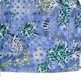 ULLA POPKEN Womens Day Dress Blue Velvet 90s Crazy Pattern Short L