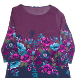 JOULES Womens Day Dress Purple Floral Knee Length UK 14