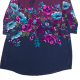 JOULES Womens Day Dress Purple Floral Knee Length UK 14