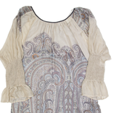 ZARA WOMAN Womens Shift Dress Grey Paisley Long Sleeve Short M